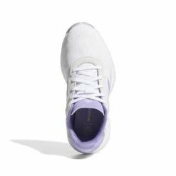 Adidas Junior S2G Spikeless Golf Shoes Junior UK 5 Standard White/Purple/Grey -Golf Shoes Shop GV9787 3 FOOTWEAR Photography Top Portrait View white