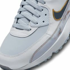 Nike Air Max 90G NRG Golf Shoes -Golf Shoes Shop Nike Golf Air Max 90 G NRG Golf Shoes Pure Platinum Dark Obsidian White 8