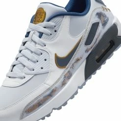 Nike Air Max 90G NRG Golf Shoes -Golf Shoes Shop Nike Golf Air Max 90 G NRG Golf Shoes Pure Platinum Dark Obsidian White 9
